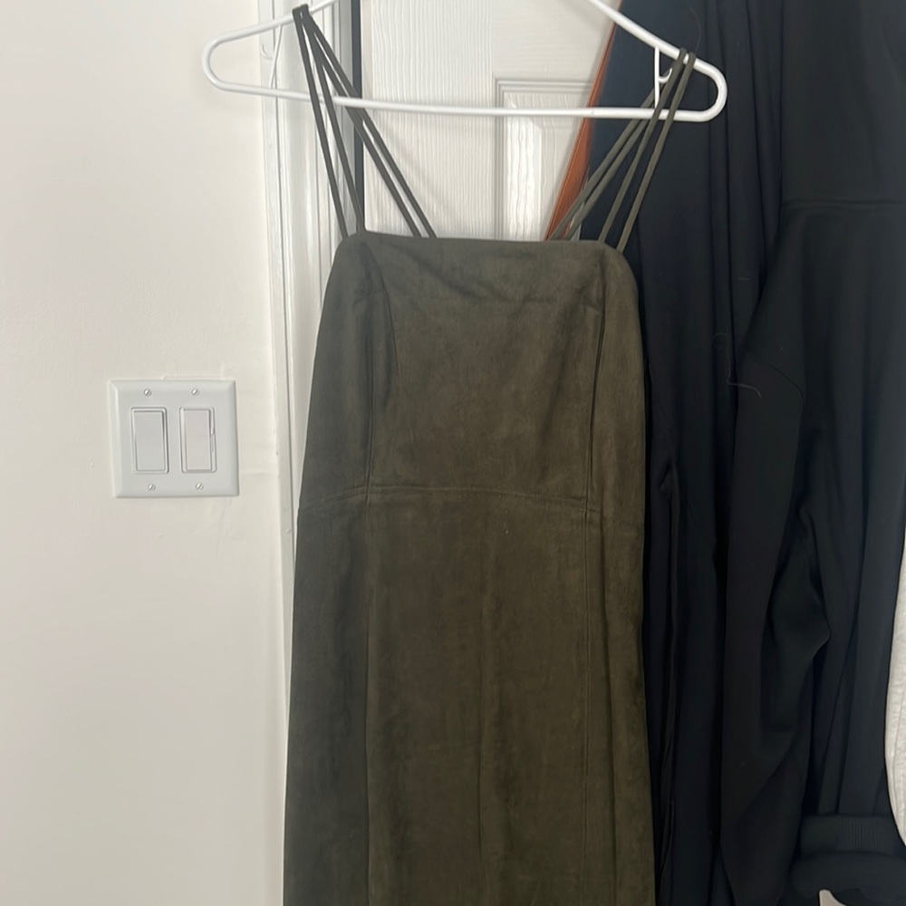 Dark green suede dress